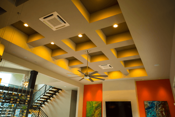 Ductless AC Cassettes embedded in a ceiling