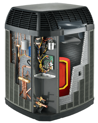 A cutaway image of a Trane Heat Pump