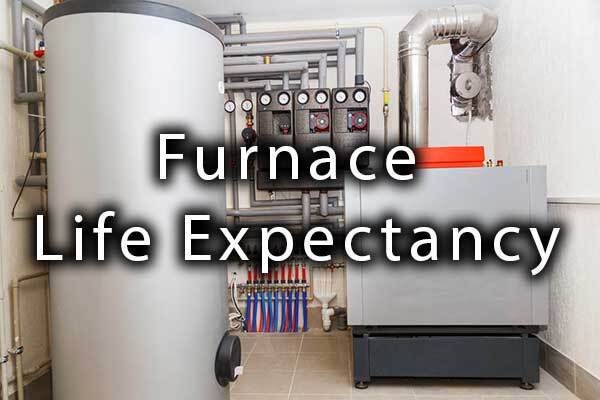 A picture of a furnace with the words, "Furnace Life Expectancy."